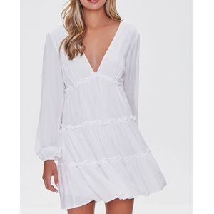 Ruffle-Trim Mini Dress